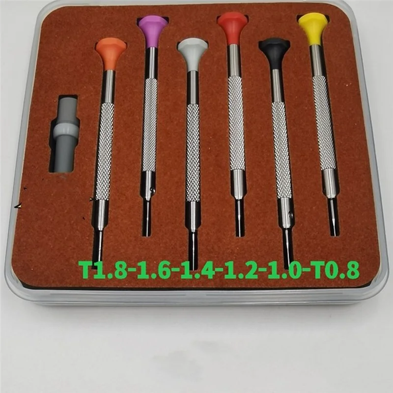 

DHDL 6Pcs Watch Repair Screwdrivers Kit For 3135 2135 Movement Repair Screwdriver T0.8-1.0-1.2-1.4-1.6-1.8 Watchmakers Tool