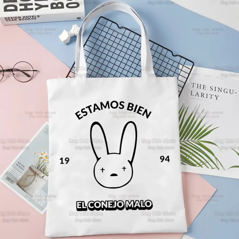 

Bad Bunny Rapper Reggaeton Artist Shopping Bag Grocery Shopper Jute Bag Shopping Tote Bag Shoping Reusable Bolsa Compra Sacolas