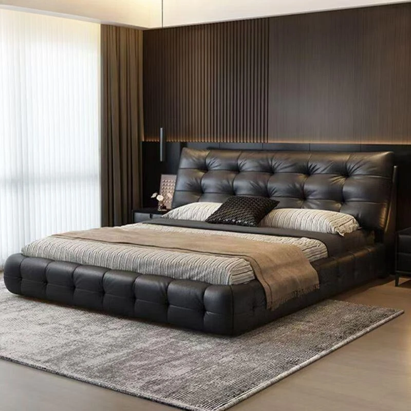 Simple wedding bed Lawrence cloud bed new high-end home Italian storage double bed