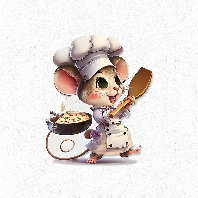 الكرتون الشيف ماوس مضحك ملصقات جدار غرفة المعيشة الديكور مقاومة للخدش غرفة نوم الشارات مقاوم للماء الدرج ديكور المنزل