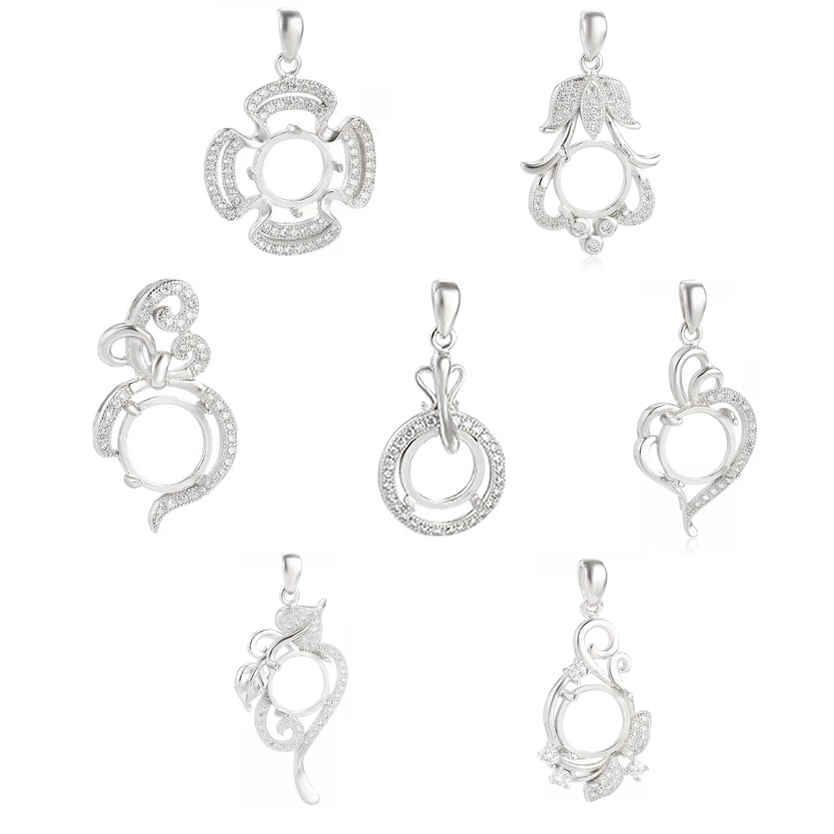 925 srebro kreatywność pusty wisiorek taca Fit 10X10mm okrągły Cabochon gemstones naszyjnik wisiorek Bezel biżuteria DIY dostawca