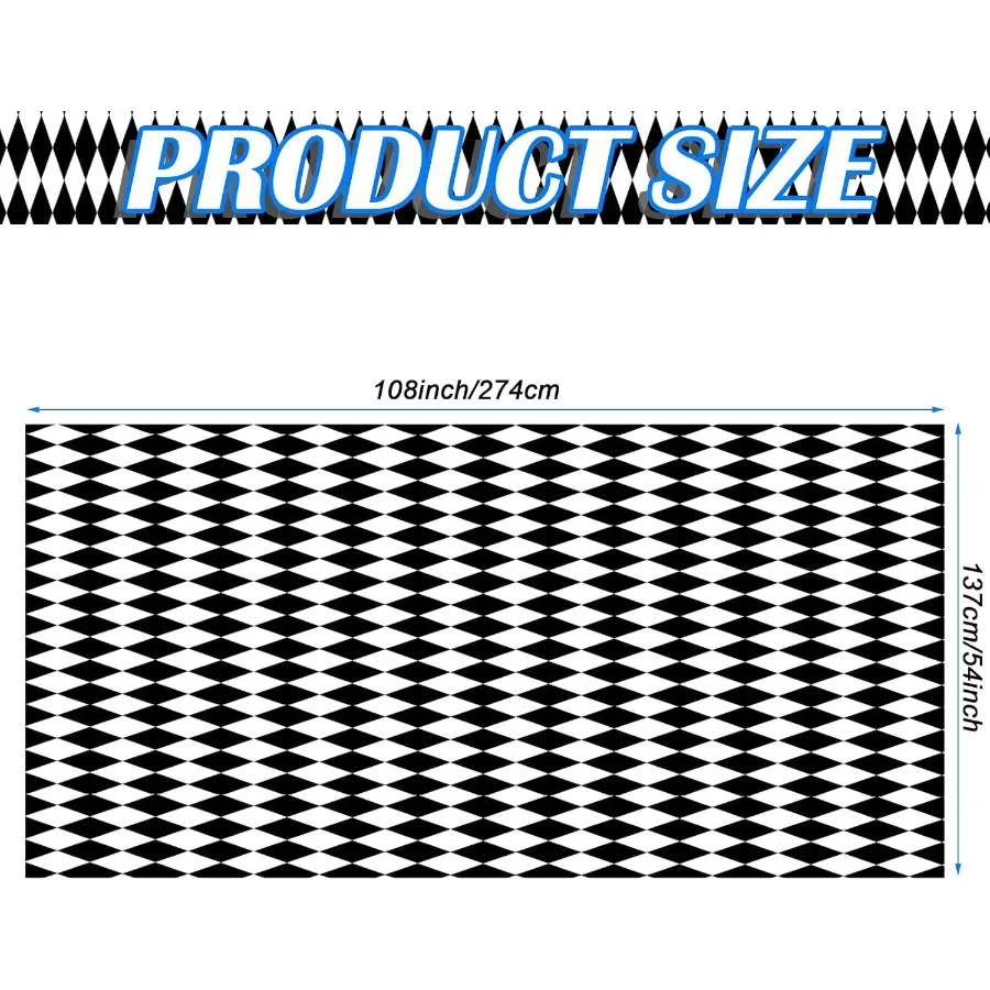 أبيض وأسود متقلب مفارش المائدة أليس مفارش المائدة البلاستيك القماش القطني غطاء الطاولة لحزب العجائب جورب هوب الطرف الديكور #2