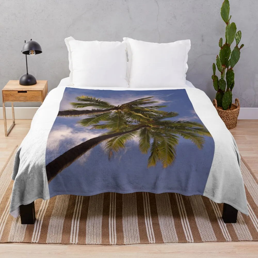 Palm Trees of Oahu Throw Blanket Thin Sofa Quilt Blankets