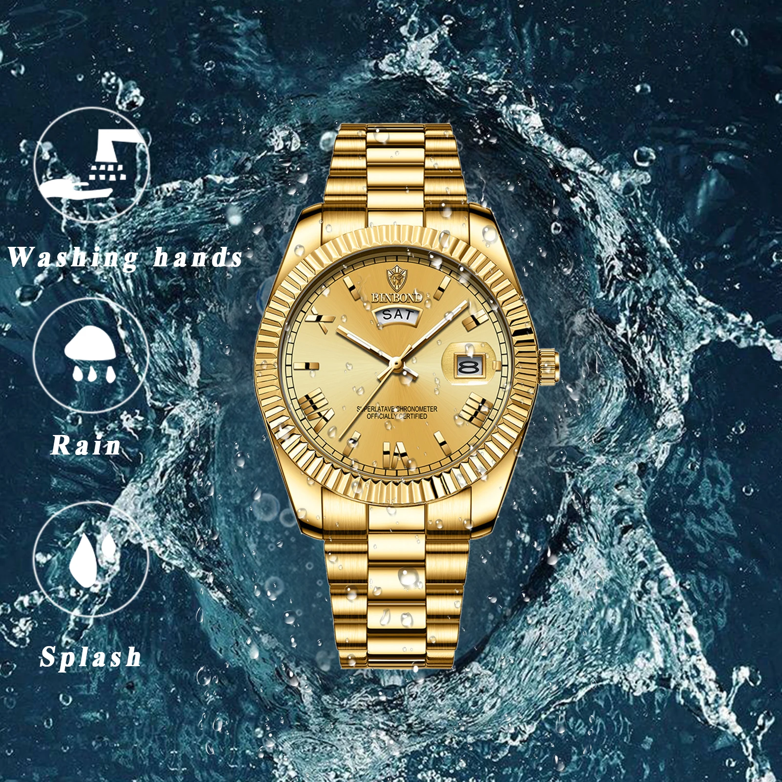 ساعة كوارتز لانكاردو للرجال ، حزام من الفولاذ المقاوم للصدأ ، مقاومة للماء ، أيدي مضيئة ، أرقام رومانية ، أسبوع المقياس ، تقويم ، متوفرة