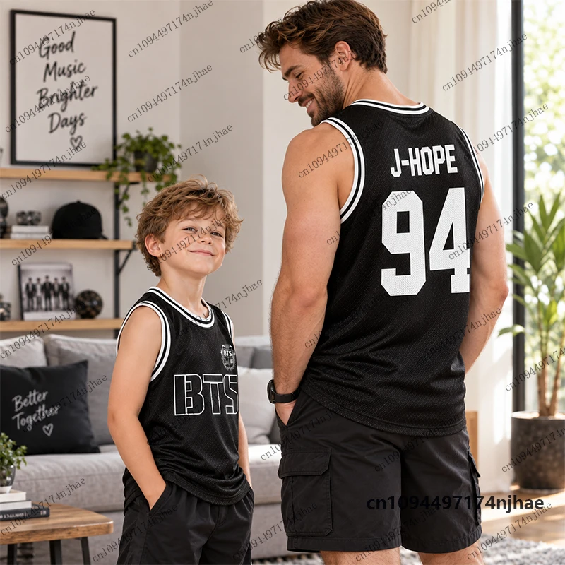 2026 Hot Kpop Idol Surrounding Men's Basketball Vest Entertainment Concert Fans For Parent-child Jersey Tees Casual Kids Tops