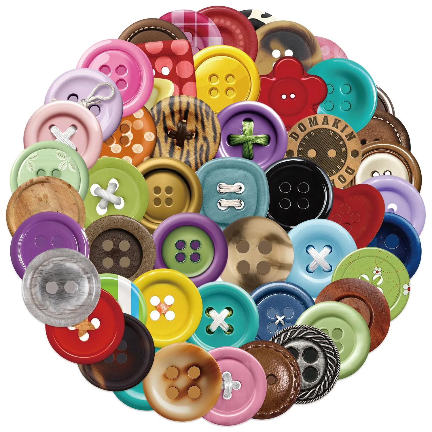 

10/30/50Pcs Colorful buttons Graffiti sticker For Suitcase Skateboard Laptop Luggage Phone Styling DIY Decal Pegatina