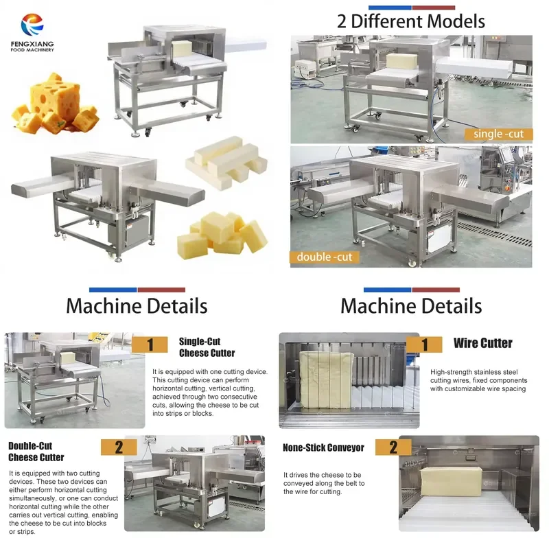 YWM Certificate Electric Single/Double-Cut Cheese Cutting Machine Cheese Slices, Sticks, Cubes Wire Cutter Machine