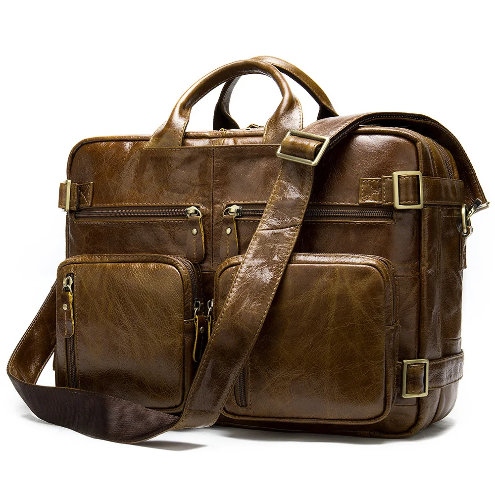 Borsa a tracolla valigetta in pelle nera di marca formale Desinger per borsa per notebook portatile Borsa tote in vera pelle Bagpack 3 in 1