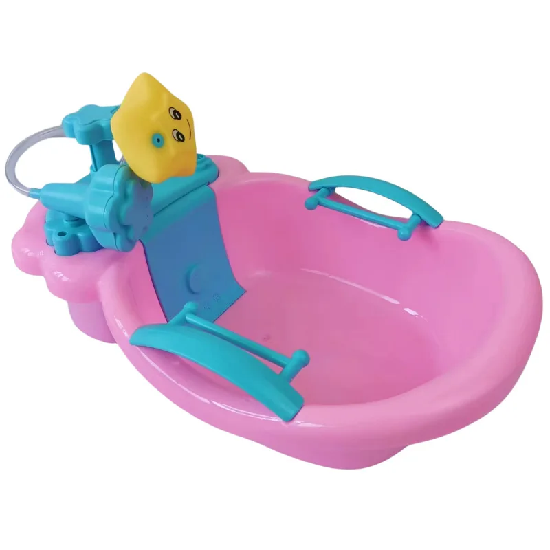 Kids Simulation Princess Doll Bath Tub Furniture Toy Accessories Fun Doll Water Play Press Spray Small Bathtub Play House Toy