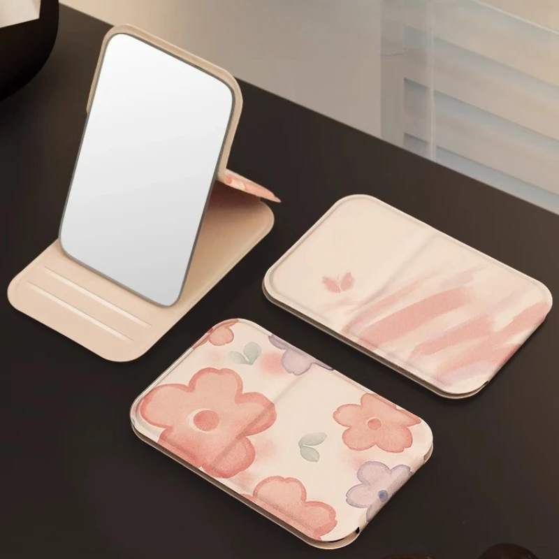 

Foldable Flexible Mirror Rectangle Sticker Small Aesthetic Mirror Creative Dorm Design Espejos Decorativos Home Decoration
