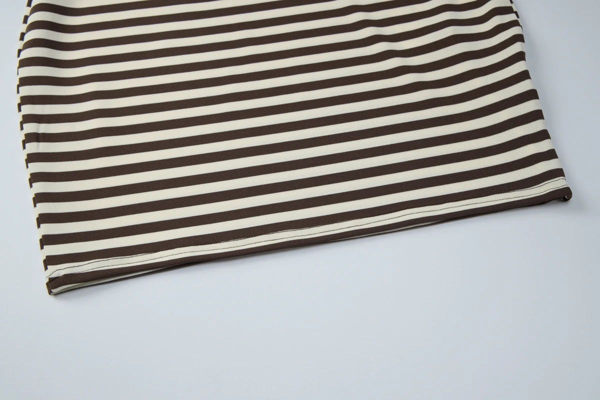 Hugcitar Neckholder-Kleid mit Streifenmuster, rückenfrei, sexy, figurbetont, Mini-Kleid, Damenmode, Strandkleid, Urlaub, Party, Sommerkleid, Großhandel – Detail 7