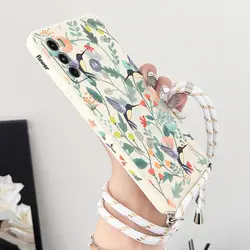 G60 Free Bird Crossbody Lanyard Silicone Phone Case For Motorola Moto G60 G60S G52 G30 G84 G62 G72 G24 G34 G54 G42 G22 G20 Cover