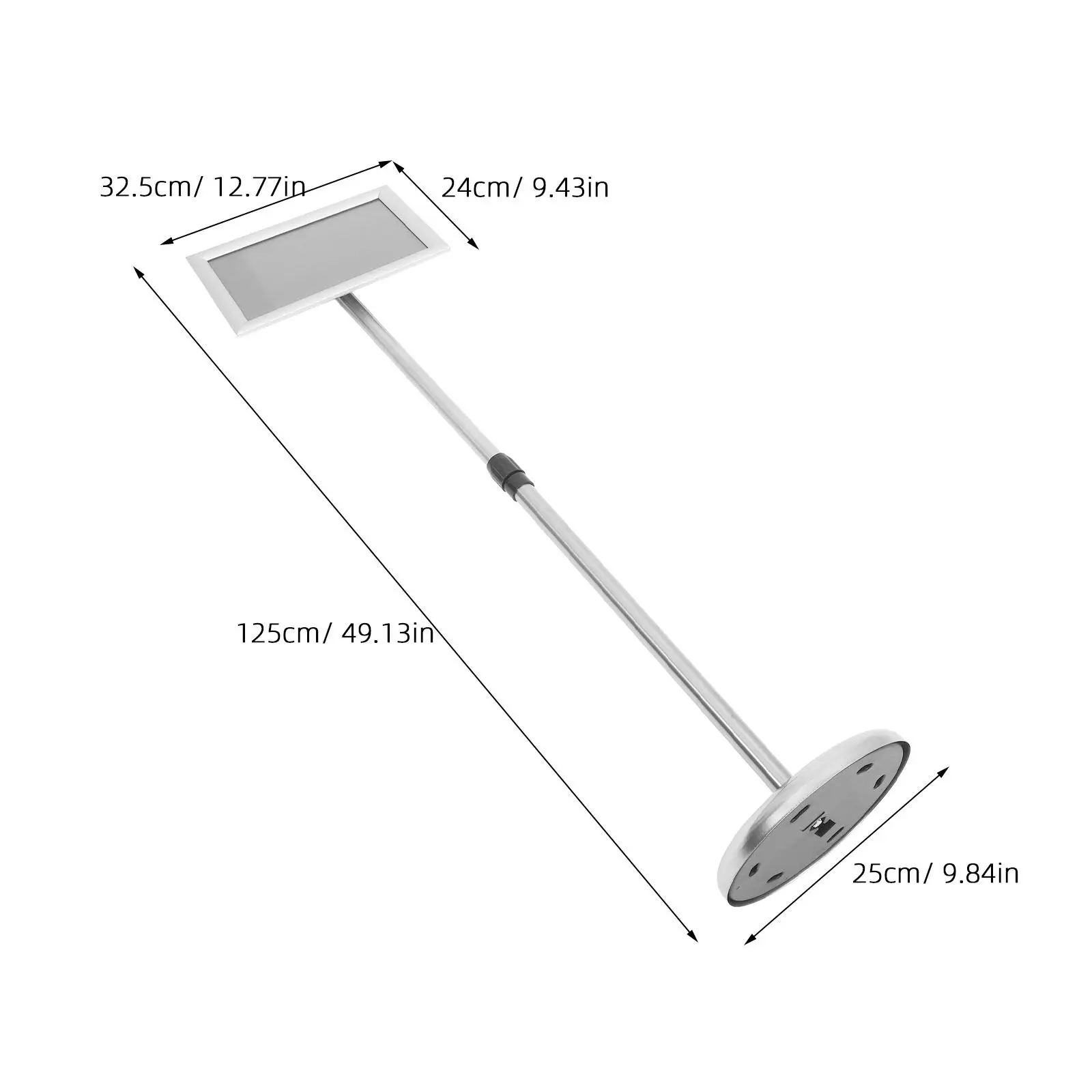 Adjustable Floor Standing Poster Stand Large Sign Holder For Retailer Outdoor Indoor Stanchion Display Rack Stainless