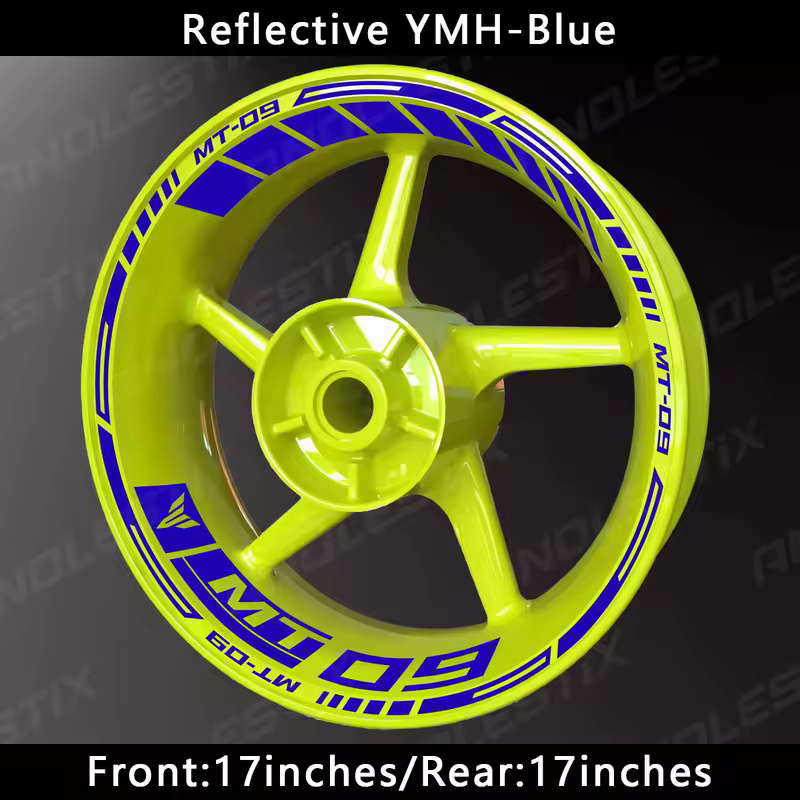 AnoleStix Reflective Motorcycle Wheel Sticker Hub Decal Rim Stripe Tape For YAMAHA MT-09 MT09 - Image 3