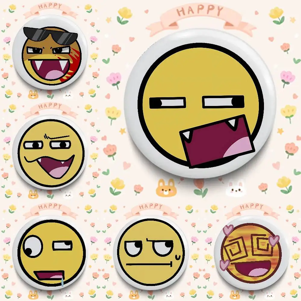 Funny E-Epic Face Badges 25 32 44 58 75 Mm Round Cosplay Pin Bag Decor Fans Collect Friends Gifts Brooch Souvenir