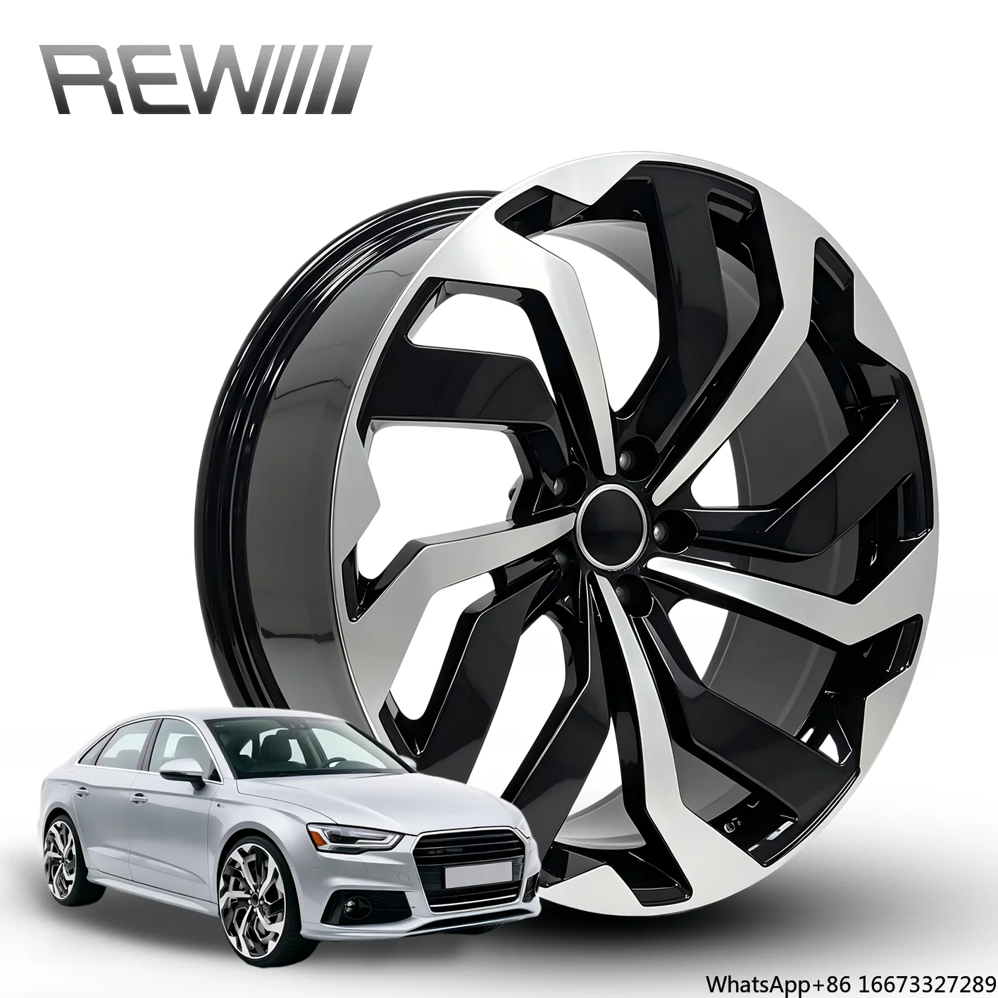 Black Machined Face Wheels 18-22 Inch 5x114.3, Large Hollow Angular Spoke Concave Rims, Balanced Stable Driving For Daily Rim