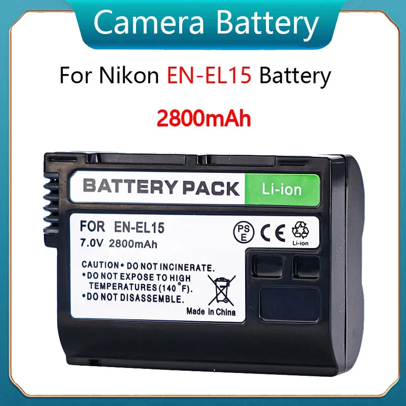 

2800mAh Camera Battery EN-EL15 EN EL15 Battery for Nikon D600 D610 D600E D800 D800E D810 D7000 7100 D7500 EL 15A Camera