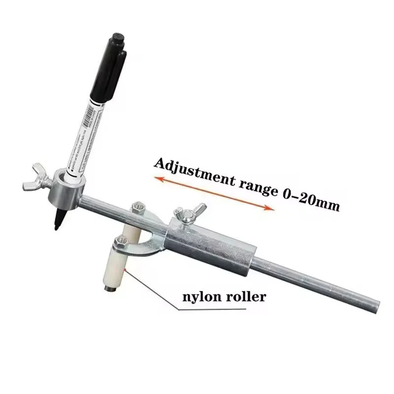 Parallel wheel eyebrow marking tool, line artifact, automotive sheet metal woodworking dent repair tool