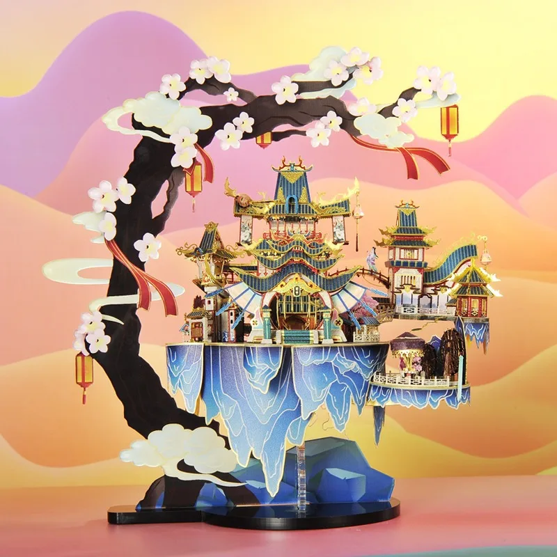Three-dimensional puzzle is an assembled model building Taohuayuan manual and difficult decompression gift