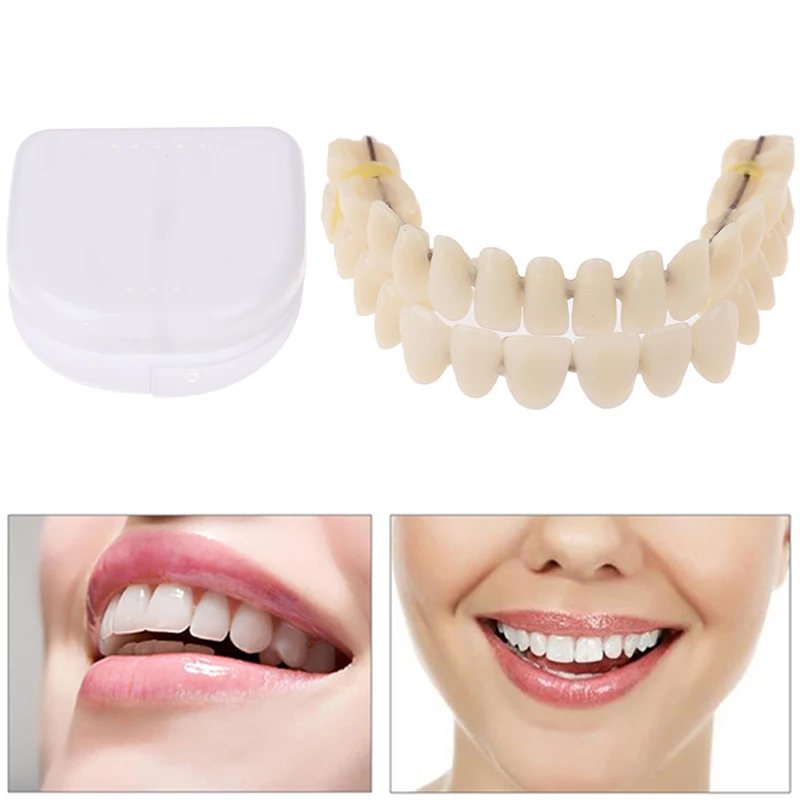 Boxed Resin Denture Upper Lower Teeth Full Mouth S/M/L Size Preformed Dentition Oral Care Teaching Model