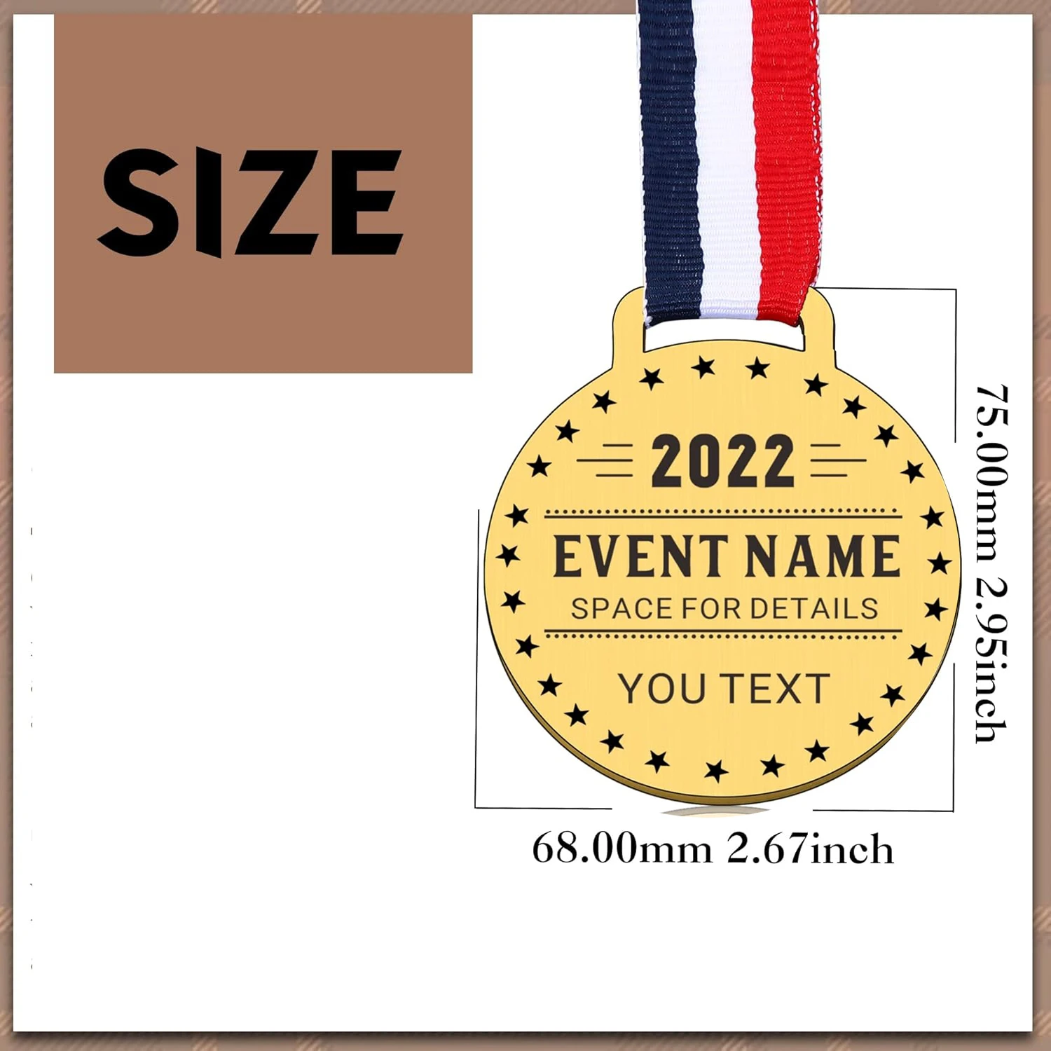 Custom Medals for Awards with Neck Ribbons - Personalized Metal Medallions | Custom text or design, sports and MVP awards