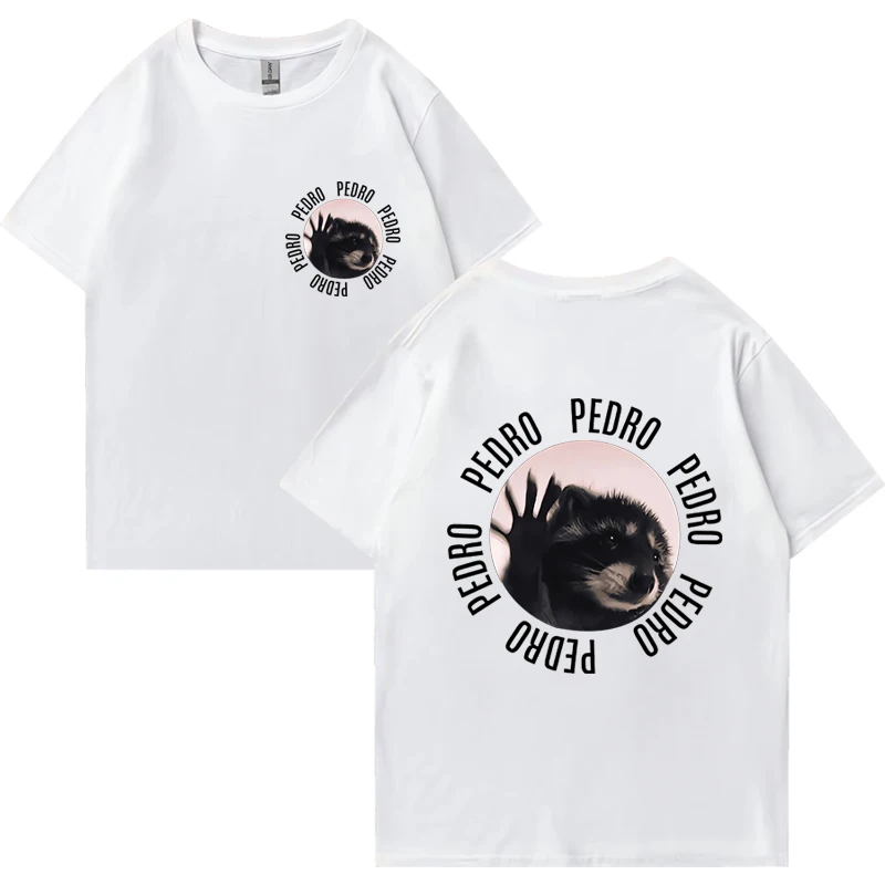 2024 Funny Pedro Pedro Dancing Raccoon Meme T Shirt Men Women harajuku oversized short sleeve T-shirts Unisex 100% Cotton Tops