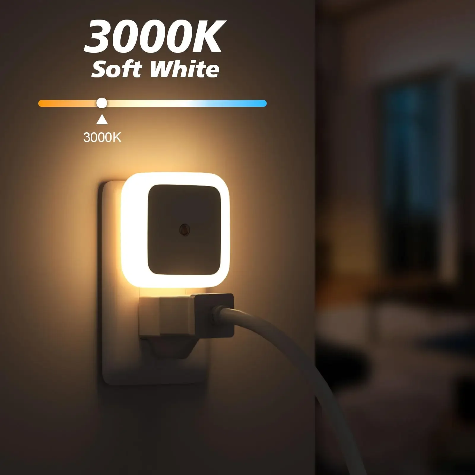 1/4/8pcs LED Night Light,Plug in Night Lamp,Dimmable Indoor Lighting,Decorative Wall Light for Corridor,Cabinet,Toilet,Kids Room