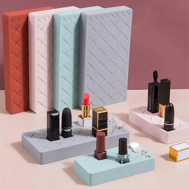 New Style Desktop Organizer Silicone Lipstick Storage Rack Cosmetic Makeup Box Eyebrow Pencil Display Brush Lipstick