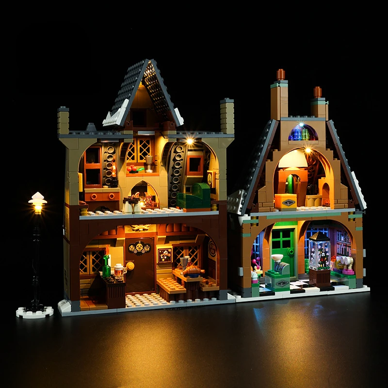 Brak klocków lampa oświetleniowa dla wieoski Hogsmeade Visit 76388 DIY zabawki tylko na prezent zestaw oświetleniowy