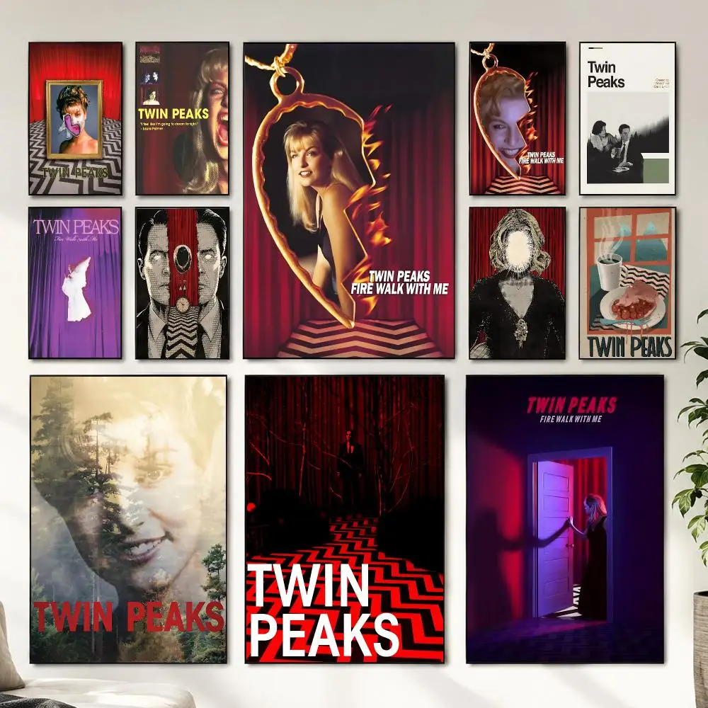 Hot Classic Scary T-twin-PeakS Poster HD Home Decor Sticky Wall Waterproof Home Living Room Bar Aesthetic Decor