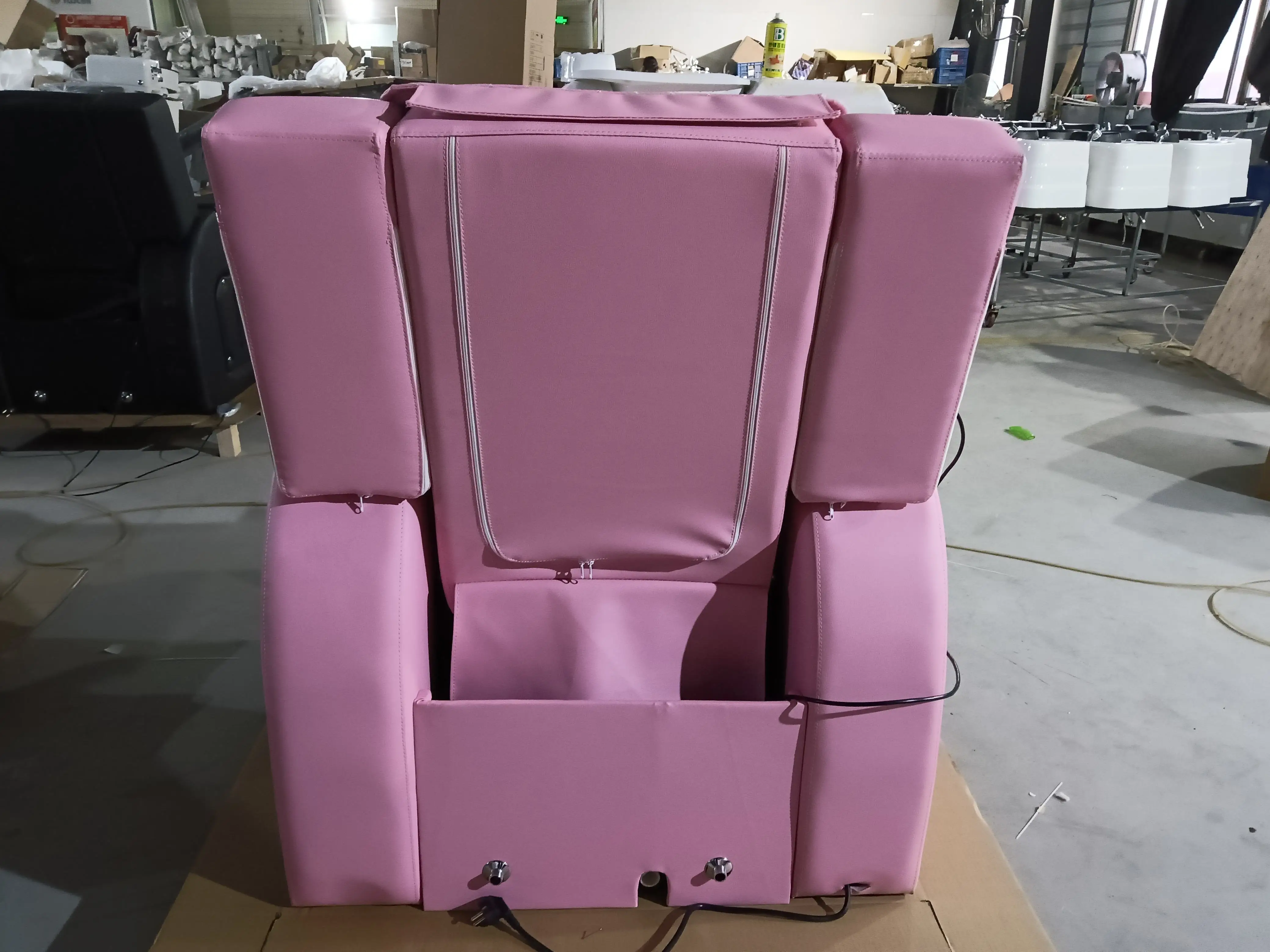 Pink Leather Luxury Pedicure Spa Massage Chair for Nail Salon with Electric Massage Multifunctional Pedicure Spa Chair