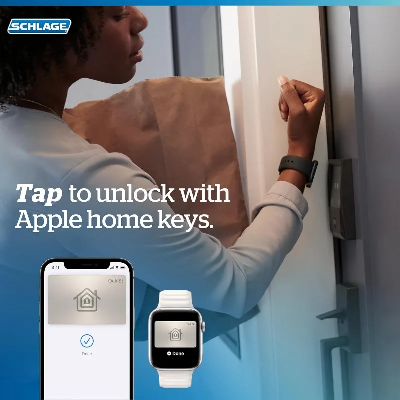 Imagem -06 - Schlage-deadbolt Bloqueio Inteligente Entrada sem Chave Touchscreen Fechadura da Porta Camelot Guarnição Preto Fosco Wi-fi Be499wb Cam 622 Codificar Plus