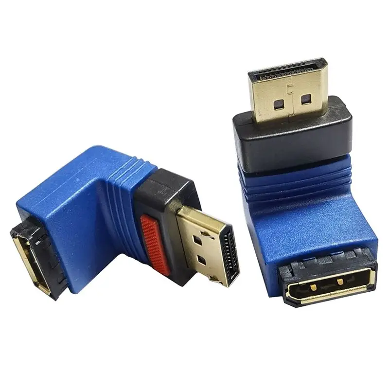 8K DP Extended Male to Female Adapter 1.4 Version 90 Degree Display Port Display 60Hz With Locking Buckle Adapter