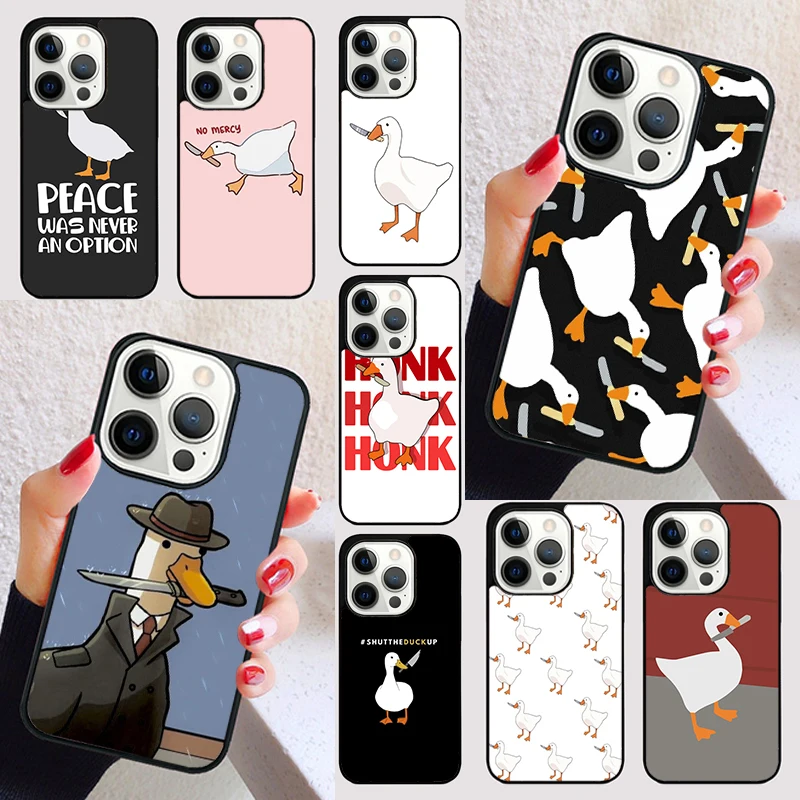 Duck With Knife Duck cover For iPhone 15 16 13 12 11 14 Pro Max Mini Max SE 2020 7 8 15 16 Plus Phone Case