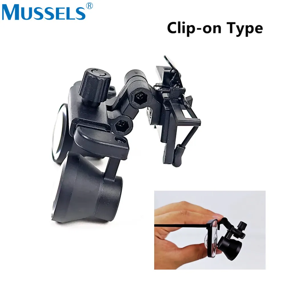 عدسة مكبرة للأسنان 2.5X 3X 3.5X عدسة بصرية مع مشبك عدسة مكبرة قابلة للتعديل مجموعة أدوات جراحة الفم الطبية