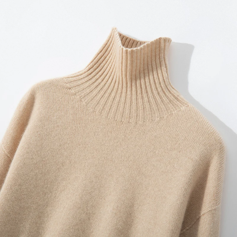 Winter Sweater Women 100% Goat Cashmere Knit Pullover Turtleneck Thick Soft Warm Hot Sale Female Long Sleeve Jumpers WL01