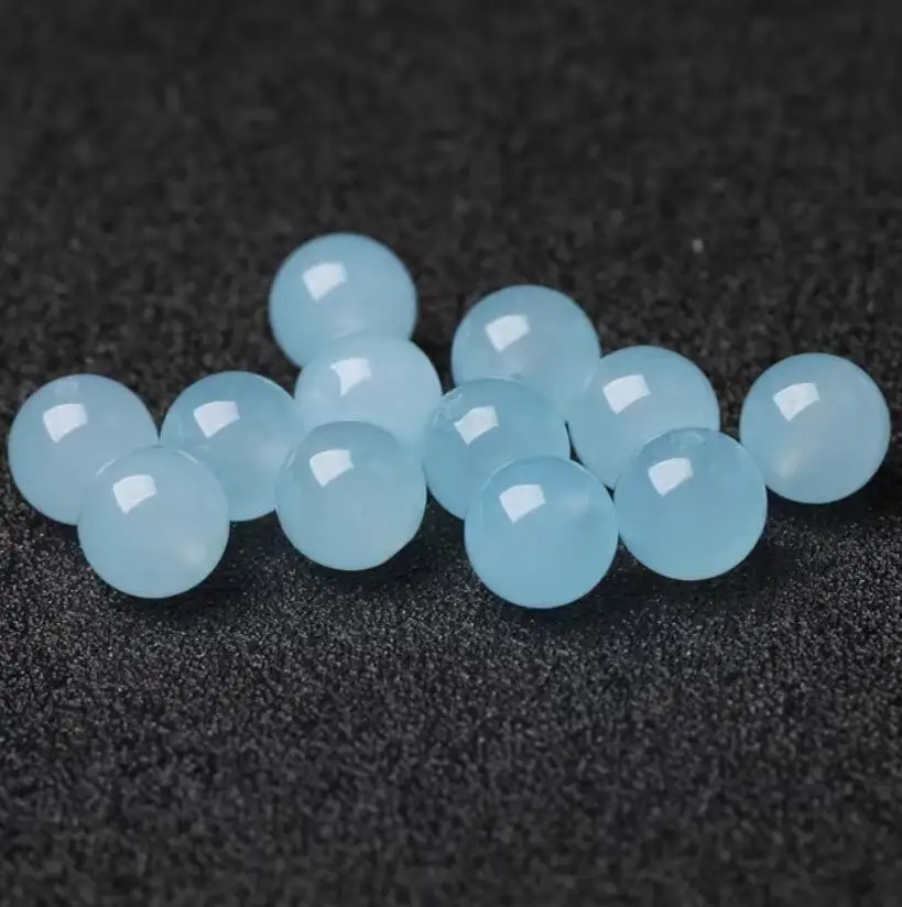 20pcs White chalcedony loose beads semi-finished crystal jewelry accessories bead