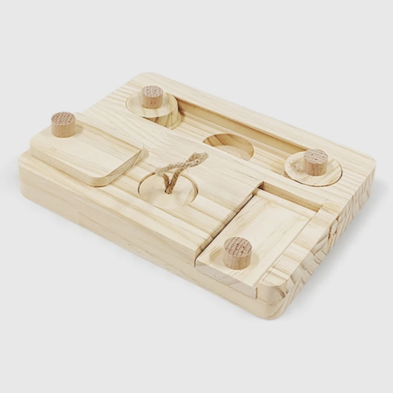 Mangeoire à nourriture pour Hamsters, jeu Puzzle en bois, planche d'alimentation pour lapins, cochons d'inde, Chinchillas,