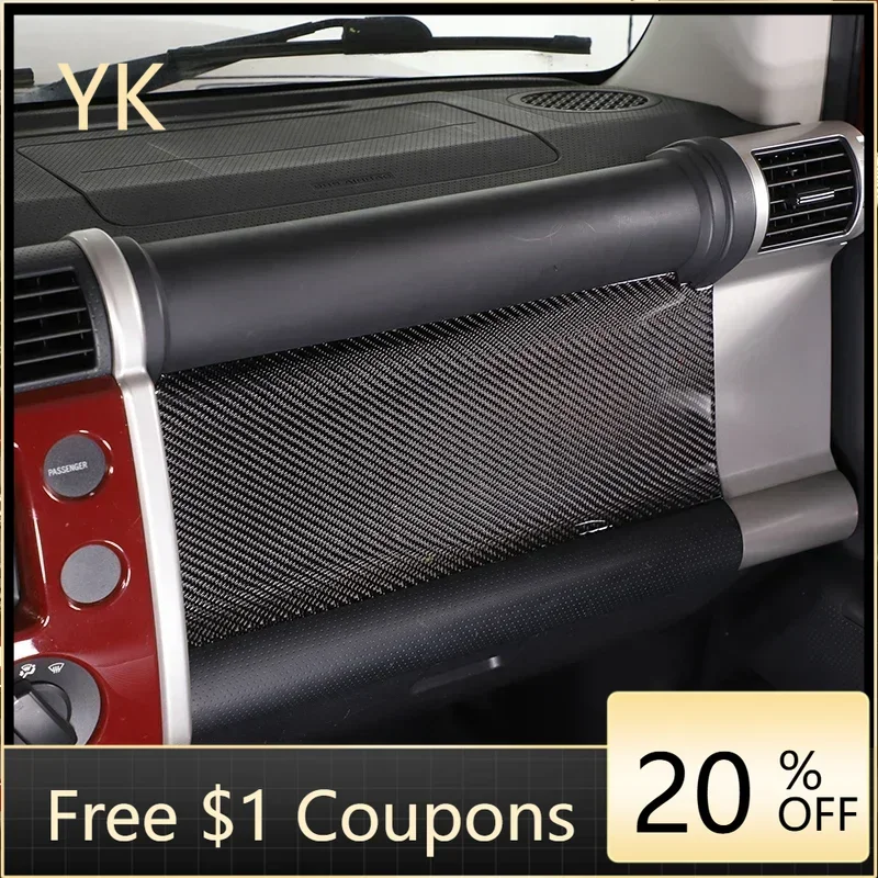 

Soft Carbon Fiber Car Co-driver Center Control Panel Cover Trim Sticker For Toyota FJ Cruiser 2007-21 Interior Car Accessories