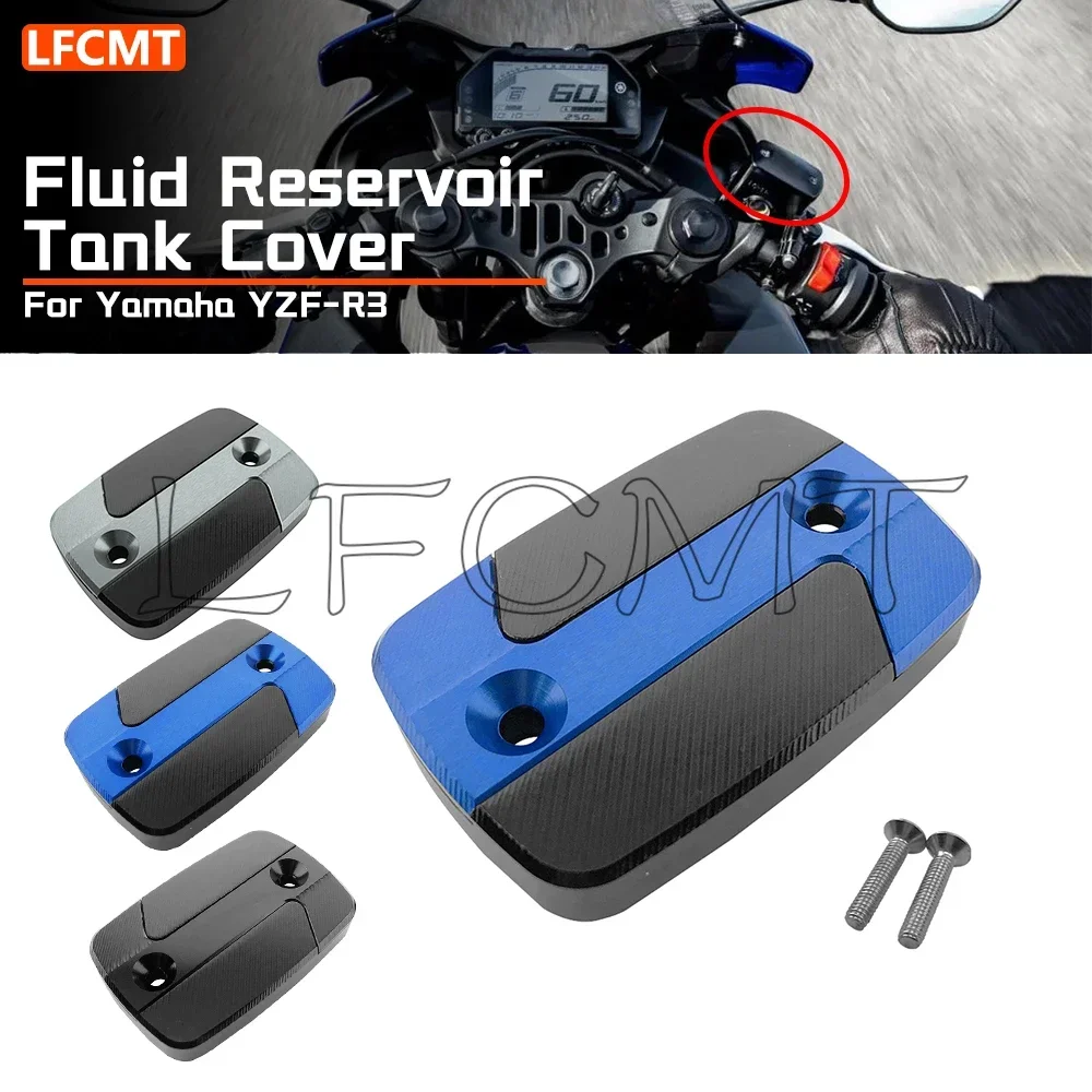 Motorcycle Front Brake Cylinder Fluid Reservoir Tank Cover Brake Pump Oil Cup Cap Fit for Yamaha YZF-R3 YZFR3 YZF R3 2015-2023