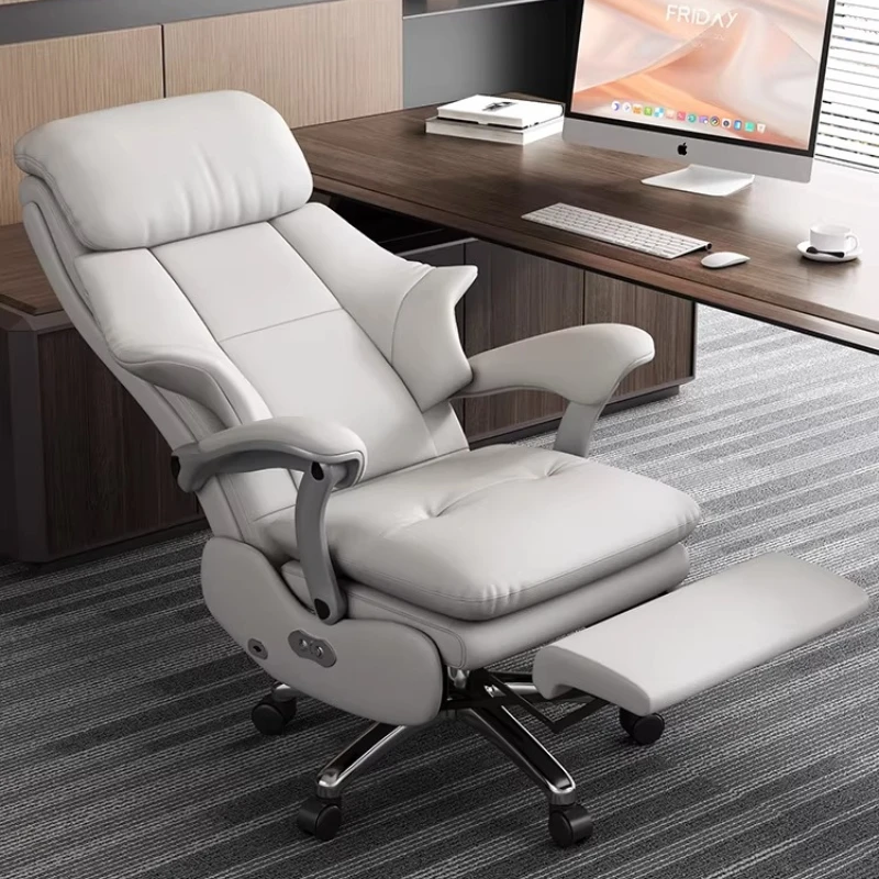 

Electric Executive Office Chair - Genuine Leather Reclining Desk Chair with Luxurious Design for Home Business Furniture JT40