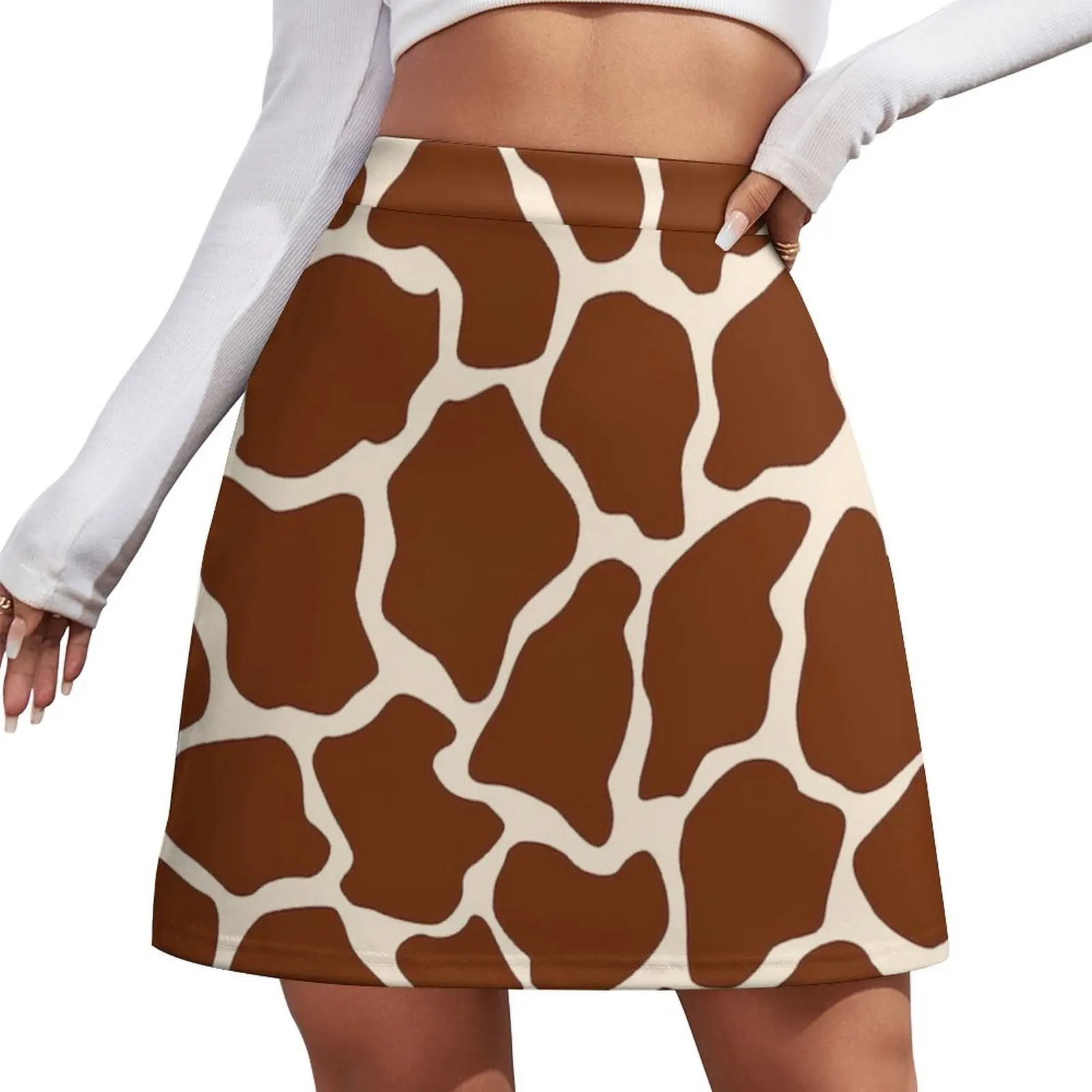 

Giraffe Animal Print Africa And Safari Style Mini Skirt Woman skirt 90s vintage clothes