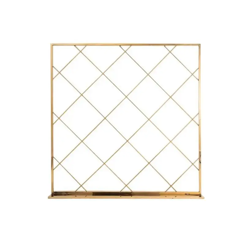 Luxurious rectangular stainless steel background wedding flower table decoration wedding party background