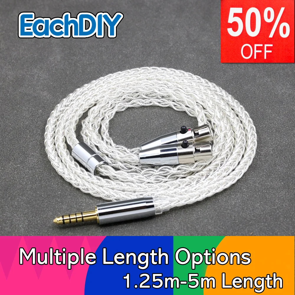 

8 Core 99% 7n Pure Silver Palladium Earphone Cable For HEDD Air Motion Transformer HEDDphone ONE LN008386
