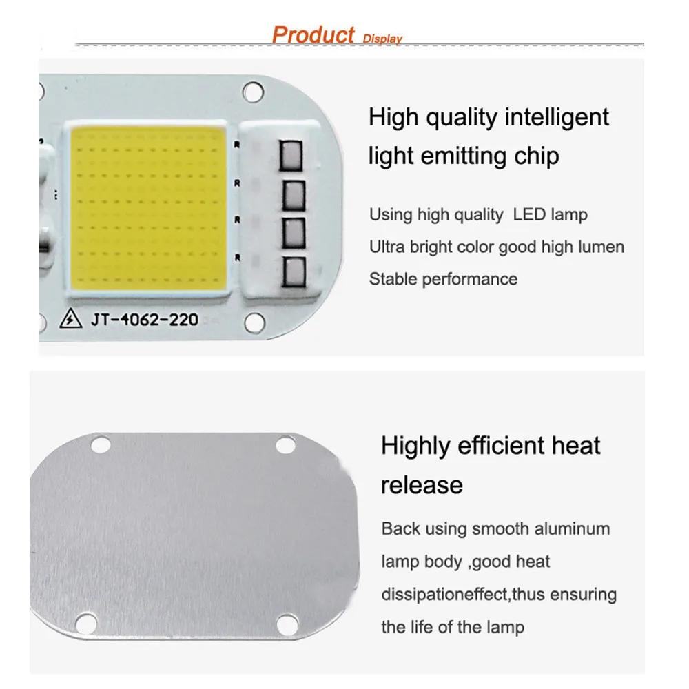 

AC 220V 20W/30W/50W Free Driver COB Light Source High Pressure LED Chip