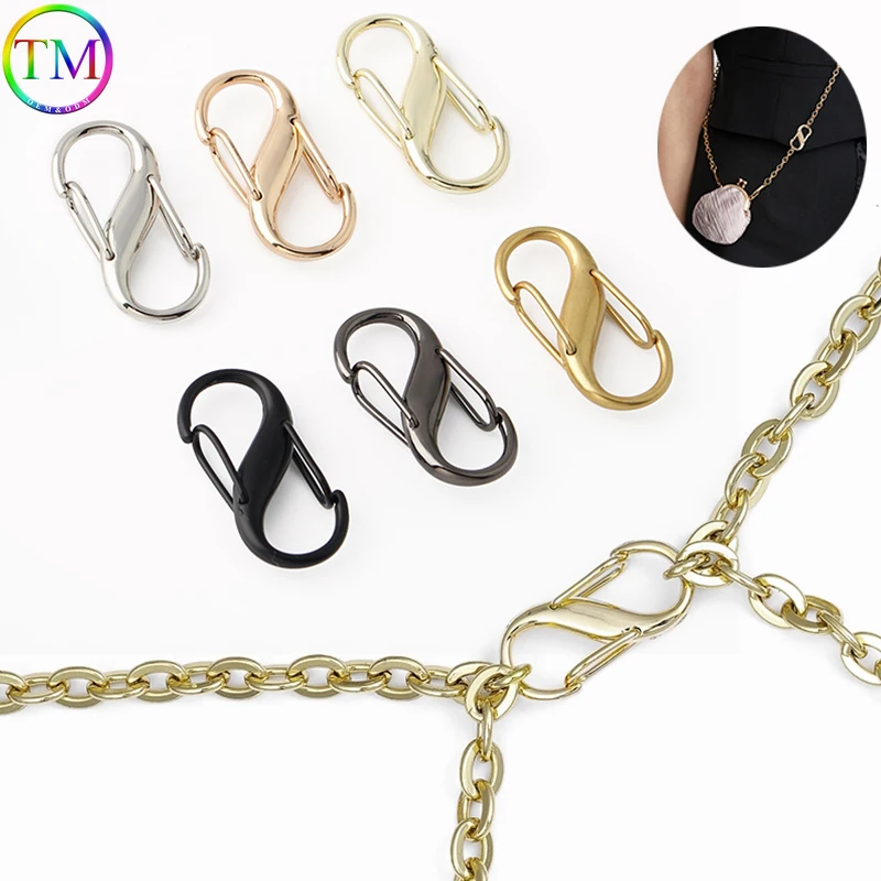 

S Type Double-hanging Buckle Hook Loading Carabiner For Shoulder Bags Shortened Chain Length Convenient Clasp Hooks Accessories