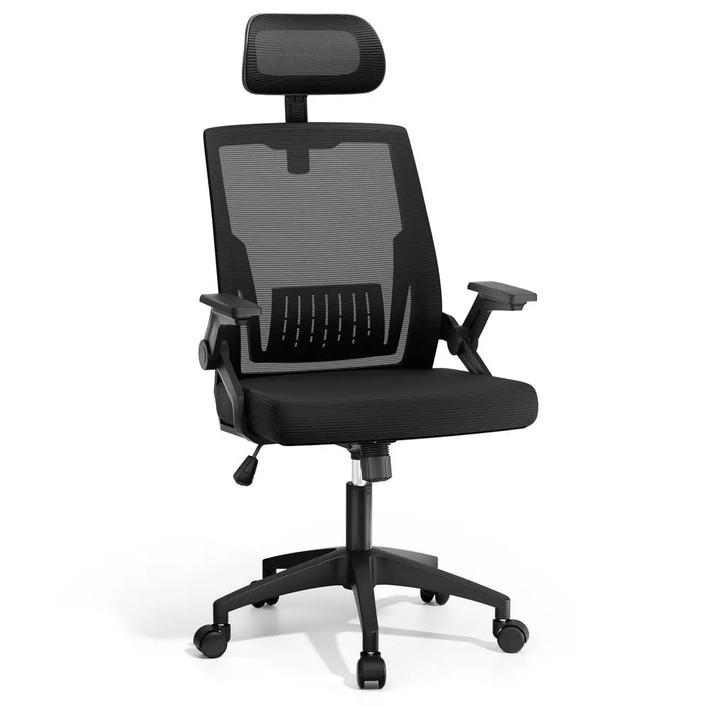 Mesh Back Ergonomic Office Chair with Headrest, 1 Pack HighBack Support, Comfortable Thickness Seat, FlipUp Armrest, 90135 Recl