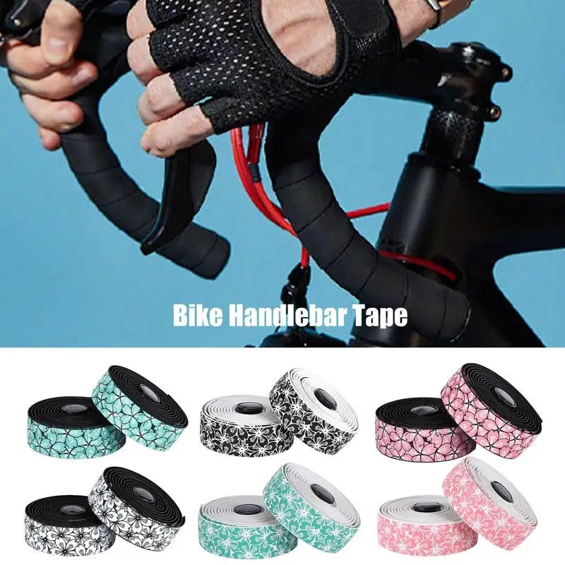 Road Handlebar Tape Cherry Blossom Cycling Handle Wraps Wear-Resistant Cycling Handlebar Grip Tape Road Accessories For Cycling