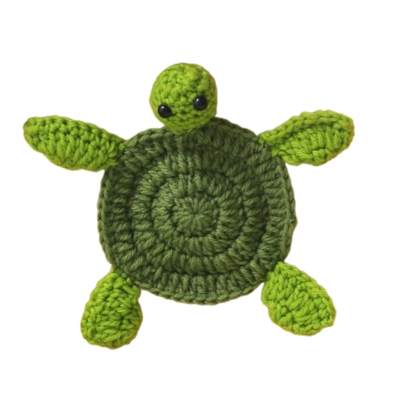 Posavasos para bebidas artesanal único, tapete para taza con forma tortuga/cordero, posavasos tejido a mano, tapete