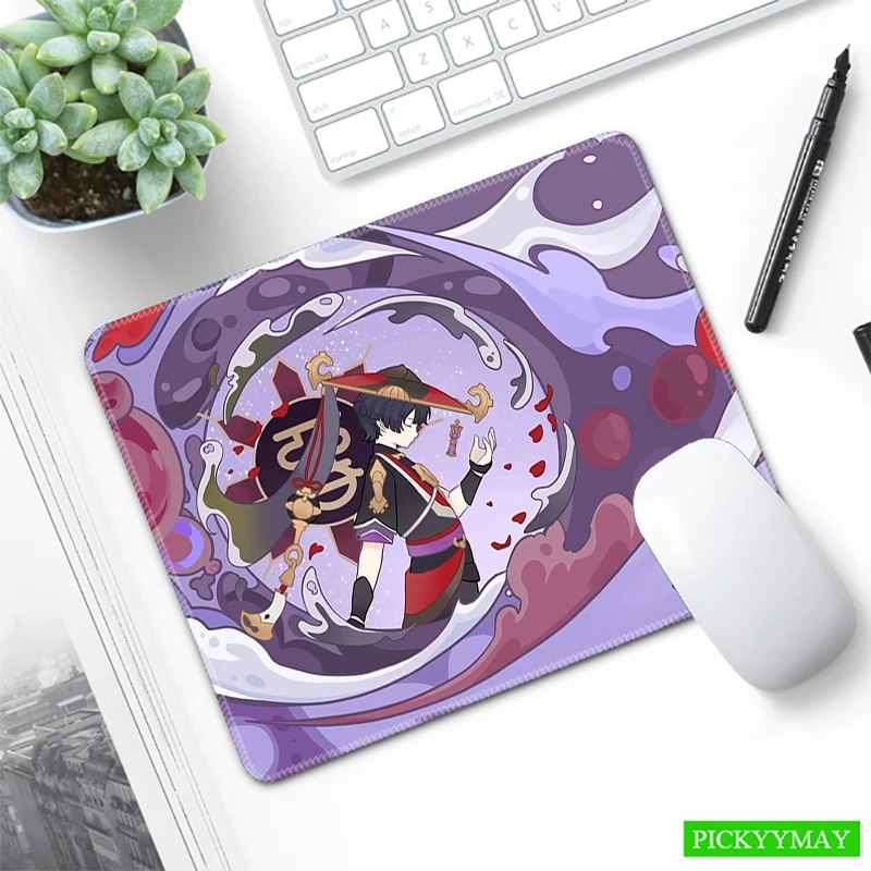 Genshin Impact Gaming Desk Mat, Gamer Mousepad, Cute Small Mouse Pad, Office Desk Pads, Mouse Mats para computador, 20x25cm